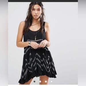 Intimately by Free People Tiny Dot Printed Voile and Lace Trapeze Dress size S